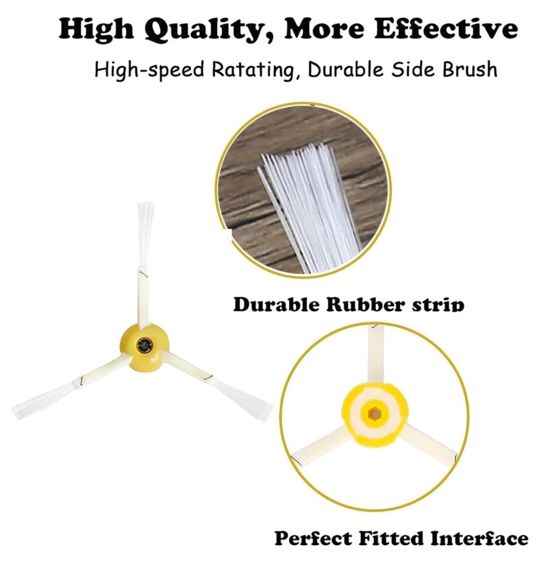 Detetap Side Brush Replacement for iRobot Roomba 500 & 600 & 700 Series 600 610 620 694 692 760 770 780 676 675 695 677 671 690 680 660 650 620 614 Vacuum Cleaner 6-Pack - Image 3
